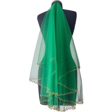 Moda Nur Modanur,duvak,gelin Duvak,gelin Kına Duvak,yüz Örtüsü,yeşil Duvak