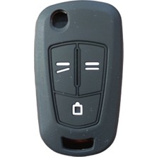 Lokiboo Opel Astra Insignia Corsa Sustalı Anahtar Uyumlu Silikon Oto Anahtar Kumanda Kabı Kılıf Siyah