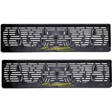 Lokiboo K.atatürk Imzalı Plastik Plakalık Plaka Altlığı Çıtalı 2'li Sarı