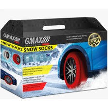 Lokiboo Gmax Oto Araba Lastik Anti Patinaj Kar Çorabı Kırmızı S Grup 2