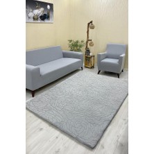 Gül Model Welsoft Halı Örtüsü Açık Gri Renk - 160 x 230