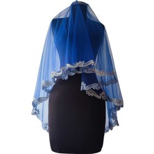 Moda Nur Duvak, Gelin Duvak, Gelin Kına Duvak, Yüz Örtüsü ,mavi Duvak