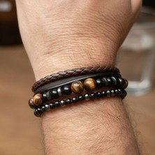 Uretti - Ali 7128 3019 Doğal Taşlı Deri Bileklik