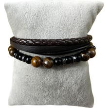 Uretti - Ali 7128 3019 Doğal Taşlı Deri Bileklik