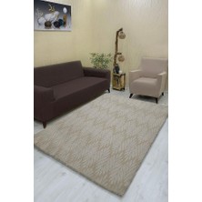 Yaprak Model Welsoft Halı Örtüsü Vizon Renk - 160 x 230