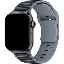 Dexmon Apple Watch 11 10 9 8 7 6 Se Ultra Uyumlu 42 44 45 46 49MM Çift Renk Bakla Desen Hibrit Silikon Kordon