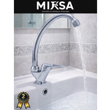 Mixsa Krom Mermerden Tek Su Çıkışlı Lavabo-Eviye Musluk Bataryası