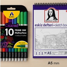 KarmaOfis A5 Eskiz Defteri + Fineliner 10 Lu Ince Uçlu Set