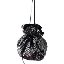 Moda Nur Gelin Kına Takı Kesesi, Takı Çantası , Siyah Renk, Gelin Takı Kesesi