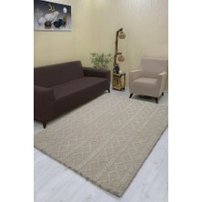 Örgü Model Welsoft Halı Örtüsü Vizon Renk - 160 x 230