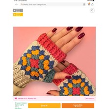 Megahan Boutique Orgu Motıflı Trend Renklı tığ işi el örgü parmaksız Eldıven,hedıyelık,sevgılıler günü