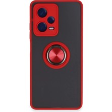 Magicool Xiaomi Redmi Note 12 Pro 5g Kılıf Montreal Yüzüklü Silikon Kapak - Kırmızı