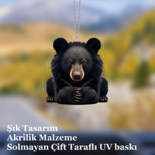 Prtp-Prototip Elektronik & Hobi Araba Ayna Süsü, Araba Süsü, Çanta Aksesuarı - Ayı - Pleksi Malzeme, Uv Baskılı - 011