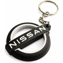 Nissan Yazılı Araç Anahtarlığı | Siyah Halkalı Şık Metal Anahtarlık | Otomobil Severlere Hediye