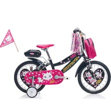 Carraro Moggy - 16 Jant Alüminyum Çocuk Bisikleti - Siyah Altın Pembe