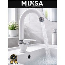 Mixsa Beyaz Mermerden Tek Su Çıkışlı Lavabo-Eviye Musluk Bataryası