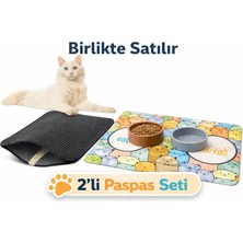 Uygur Home Kedi Tuvalet Önü ve Kedi Köpek Mama Paspası (Renkli) Set (Ikili Olarak Satılmaktadır.)