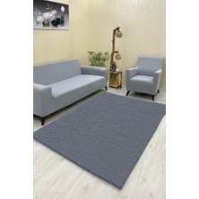 Zebra Model Welsoft Halı Örtüsü Koyu Gri Renk - 160 x 230