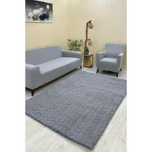 Baklava Model Welsoft Halı Örtüsü Koyu Gri Renk - 160 x 230