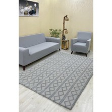 Örgü Model Welsoft Halı Örtüsü Açık Gri Renk - 160 x 230