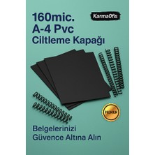 KarmaOfis 160 Micron A4 Siyah Pvc Ciltleme Kapağı – Dayanıklı & Profesyonel Sunum Kapakları