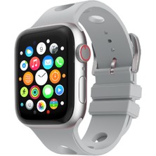 Good Case Apple Watch 11 (42MM) Uyumlu Delikli Silikon KORDON-147 Gri