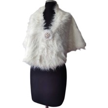 Moda Nur Pelerin, Kürk Bolero, Beyaz Bolero ,gelin Bolero 1.40*50 cm