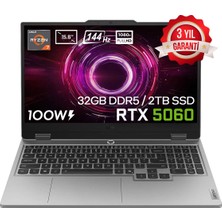 Lenovo LOQ 15AHP10 AMD Ryzen 7 250 32GB DDR5 2TB SSD RTX 5060 8GB 100W 15.6 inç Full HD 144Hz IPS FreeDos Gaming Laptop (83JG008UTRv3)