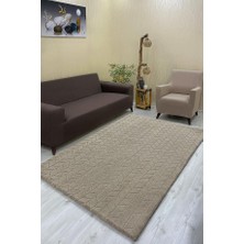 Baklava Model Welsoft Halı Örtüsü Vizon Renk - 160 x 230