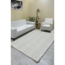 Karnaval Model Welsoft Halı Örtüsü Krem Renk - 160 x 230