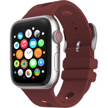 Mobicas Apple Watch Se 3 (40MM) Uyumlu  Delikli Silikon KORDON-147 Mürdüm