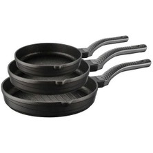 Oms 3 Lü Döküm Tava Seti Siyah 3738