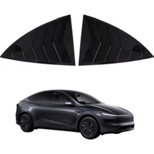 Ramm Tesla Juniper Yan Kelebek Camı Kapağı 2 Adet Parlak Siyah