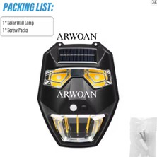Arwoan Solar Sensörlü Duvar Lambası Güneş Enerjili LED Dış Mekan Aydınlatma