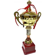 Supertrend 523-B Kapaklı Gold Kaplama Kupa 40 cm