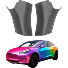 Ramm Tesla Model Y Arka Bagaj Içi Köşe Koruyucu Bakalit - Sağ + Sol - Mat Siyah - 2 Adet Set