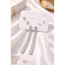 Ares 01 Store Zirkon Taşlı 3’lü Küpe Seti