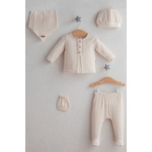 Cantoy Erkek Bebek Vintage Esintili Nakışlı 5'li Hastane Çıkış Zıbın Set