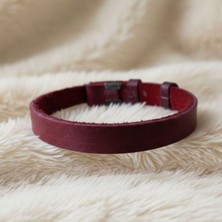 Uretti - Ali 7128 4256 El Yapımı Kırmızı Erkek Deri Bileklik