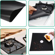 Store Mania  Siyah Renk Ocak Koruyucu Folyo Yanmaz Yapışmaz 4'lü Set STRMIA-RSTTT34