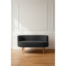 Azra Mobilya Sydney Modern Ikili Koltuk Kanepe | Modern | Welsoft Yumuşak Kumaş | Antrasit