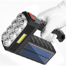 Bowie Şarjlı Solar El Feneri 3 Mod Güneş Panelli Kamp Balıkçı Bekçi Feneri Powerbank Özellikli