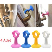 Store Mania Renkli Vantuzlu Geçmeli Kapı Kolu Stoper 4lü Set STRMIA-RSTTT34