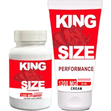 King Size Erkeklere Özel *king Kong Hissi* 1200MG 30 Lu Kaps + 1200MG 50 ml Krem