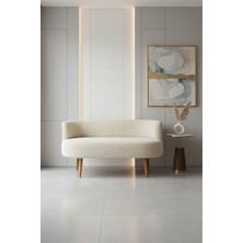 Azra Mobilya Sydney Modern Ikili Koltuk Kanepe | Modern | Welsoft Yumuşak Kumaş | Krem