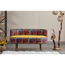 Azra Mobilya Sydney Modern Ikili Koltuk Kanepe | Modern | Patchwork Kumaş | Sarı