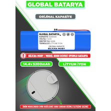 Global Batarya Bilicra Moby Uyumlu Robot Süpürge Batarya 14.4V 5200MAH Li-Ion Pil (Orijinal Kapasite)