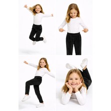 Mini Kanka Kız Çocuk Kadife Pantolon Yumuşak Dokulu Hareket Özgürlüğü Sunan Günlük Stil