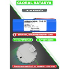 Global Batarya Bilicra Moby Uyumlu Akıllı Robot Süpürge Batarya 14.4V 7000MAH Li-Ion Pil (Ultra Kapasite)