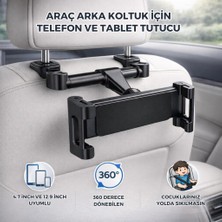 Coofbe Backseat Araç Arka Koltuk Tablet Tutucu Araç Tablet Standı 360 Döner Başlık 4.7-12.9 Inch Tablet Telefon Tutucu